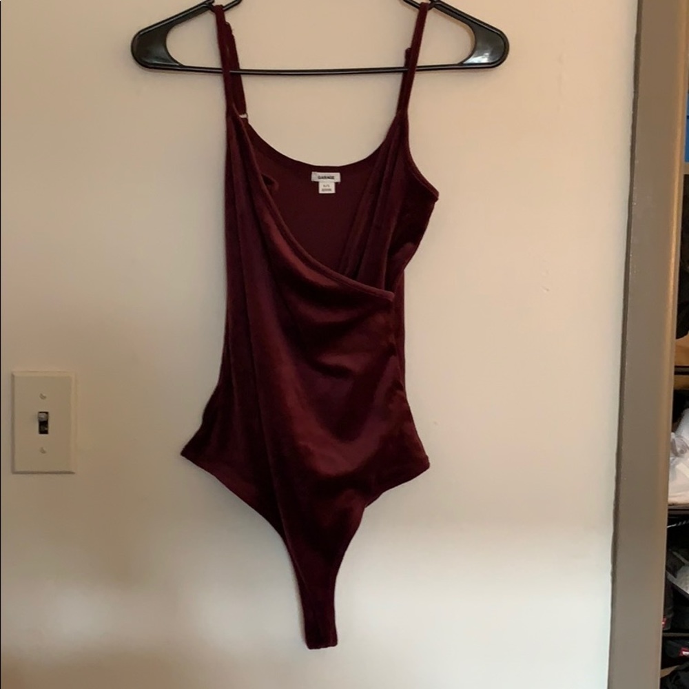 Maroon Bodysuit; adjustable straps